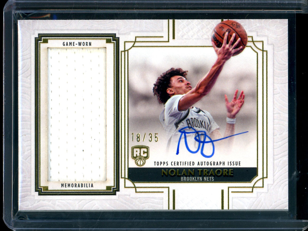 2025/26 Topps Definitive Nolan Traore Rookie Patch Autograph /35 Nets