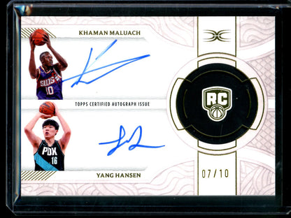 2025/26 Topps Definitive Khaman Maluach / Yang Hansen Dual Rookie Autograph /10