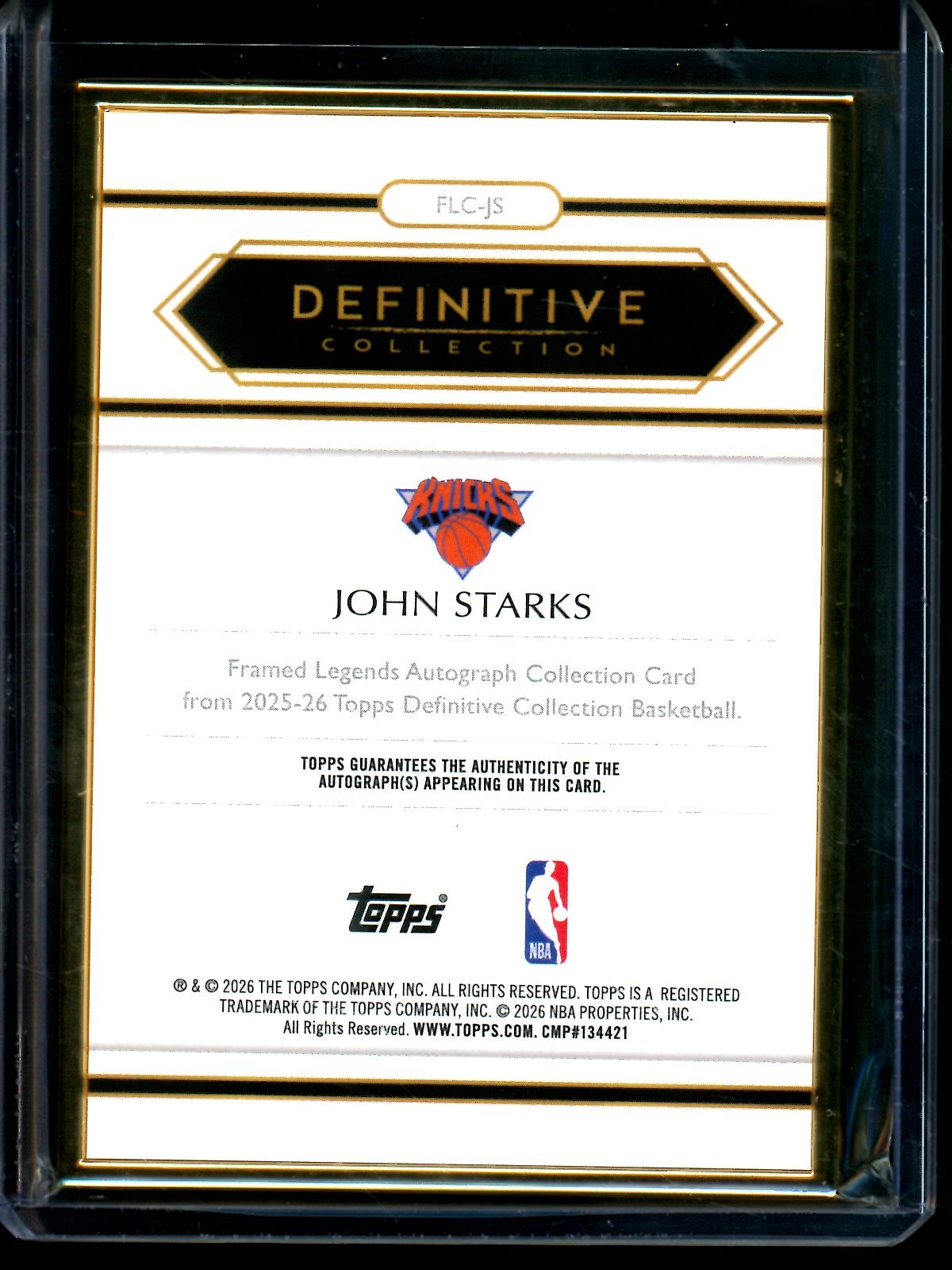 2025/26 Topps Definitive John Starks Pink Framed Legends Autograph /15 Knicks - Trading Card Market
