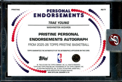2025/26 Topps Pristine Trae Young Red Personal Endorsements Autograph /5 Wizards