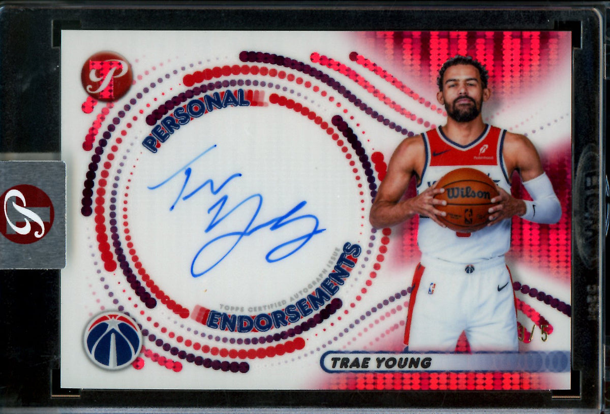 2025/26 Topps Pristine Trae Young Red Personal Endorsements Autograph /5 Wizards
