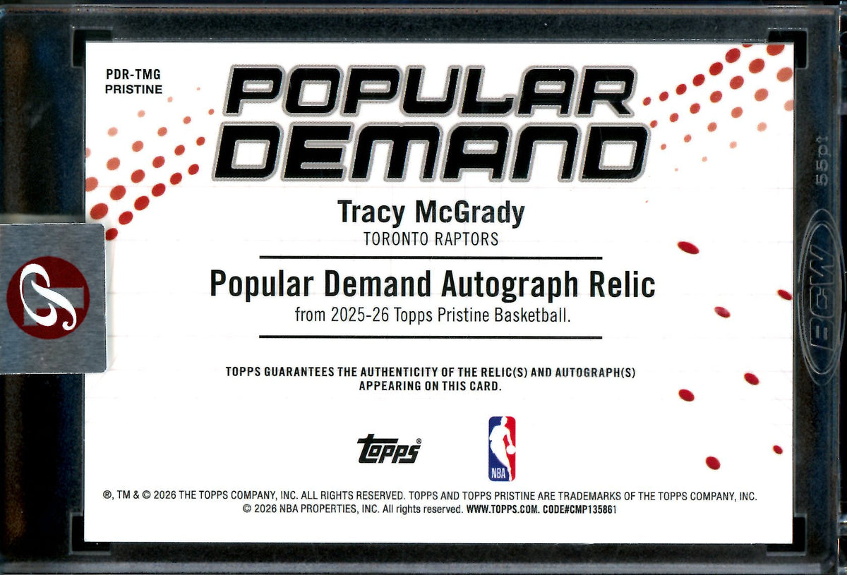 2025/26 Topps Pristine Tracy McGrady Gold Popular Demand Patch Autograph /50 Raptors