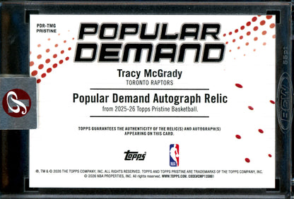 2025/26 Topps Pristine Tracy McGrady Gold Popular Demand Patch Autograph /50 Raptors