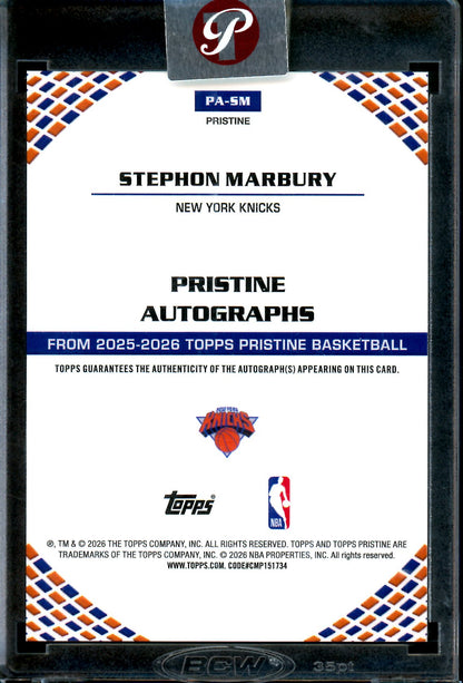 2025/26 Topps Pristine Stephon Marbury Encased Autograph Knicks