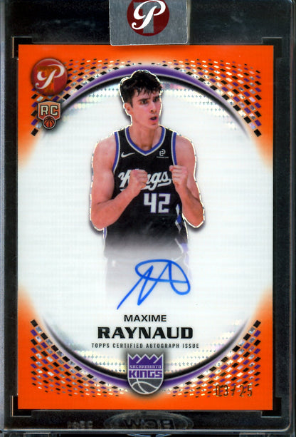 2025/26 Topps Pristine Maxime Raynaud Orange Rookie Encased Autograph /25 Kings