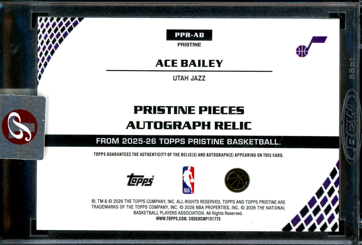 2025/26 Topps Pristine Ace Bailey Purple Rookie Patch Autograph /99 Jazz