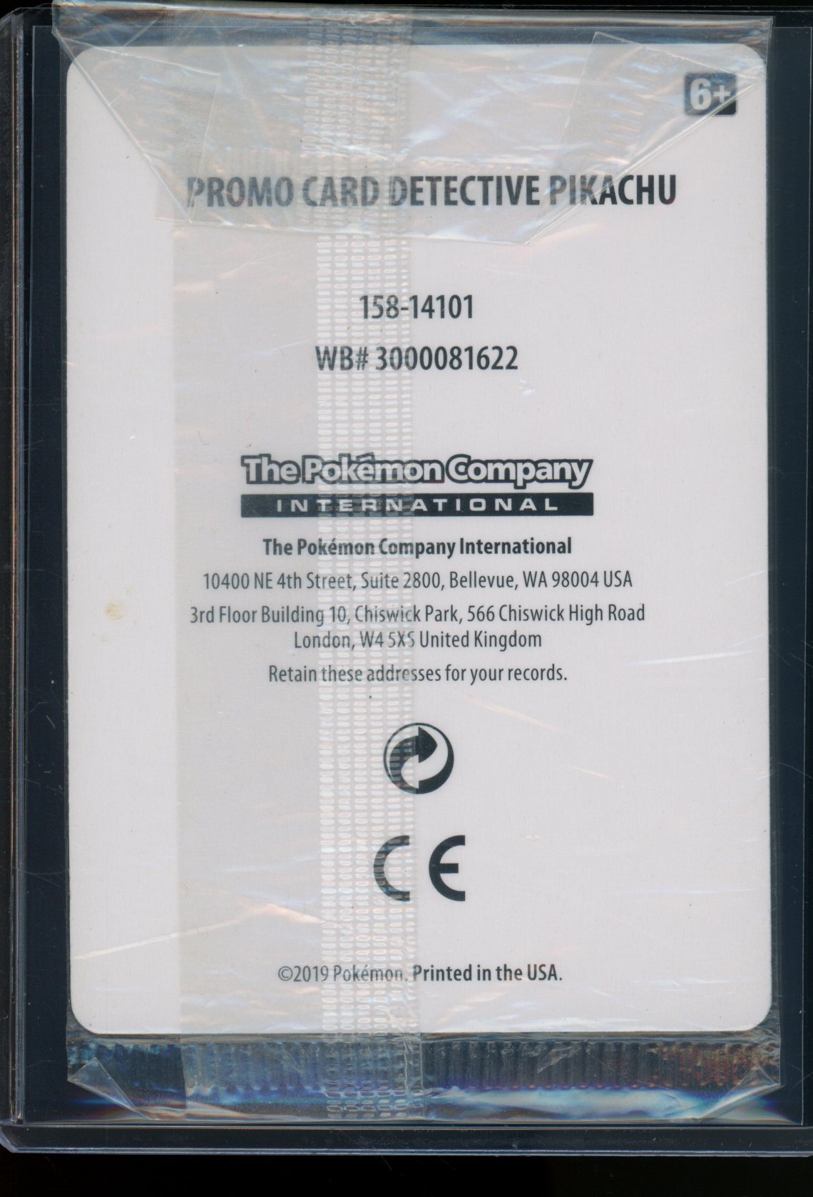 2019 Pokemon Detective Pikachu SM190 Promo Sealed