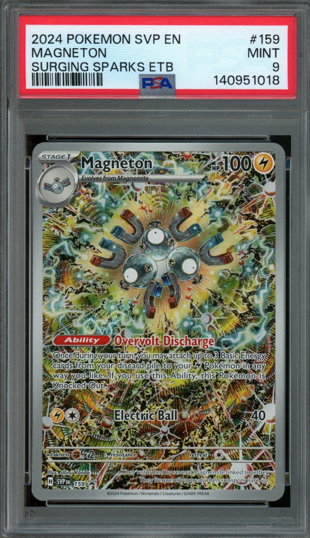 2024 Pokemon Surging Sparks Magneton 159 Promo PSA 9