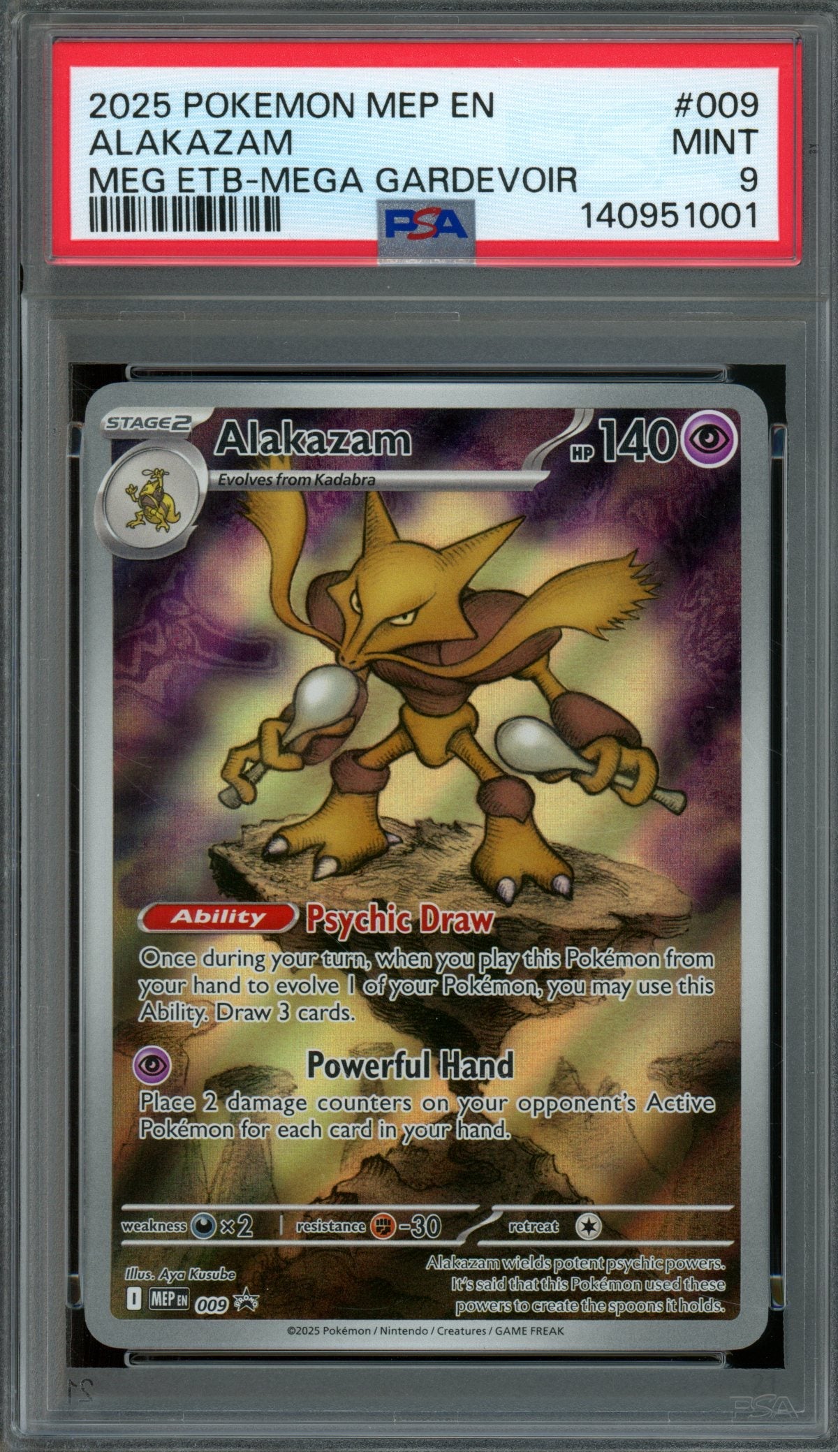 2025 Pokemon Mega Evolutions Alakazam 009 Promo PSA 9