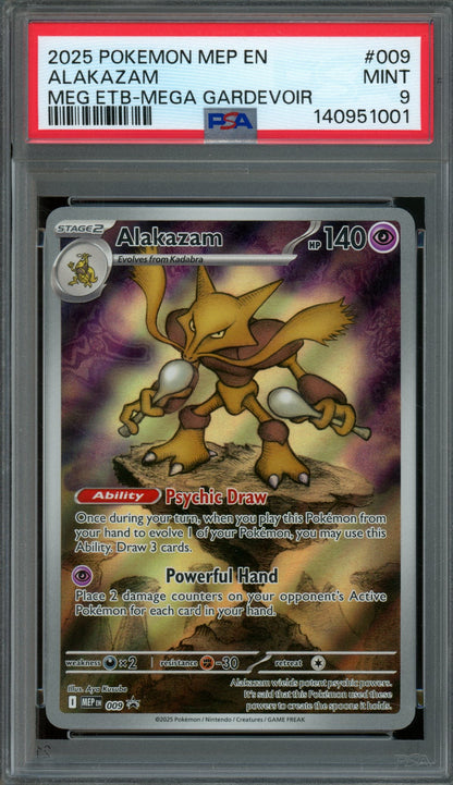 2025 Pokemon Mega Evolutions Alakazam 009 Promo PSA 9
