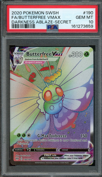 2020 Pokemon Darkness Ablaze Butterfree VMAX 190/189 PSA 10