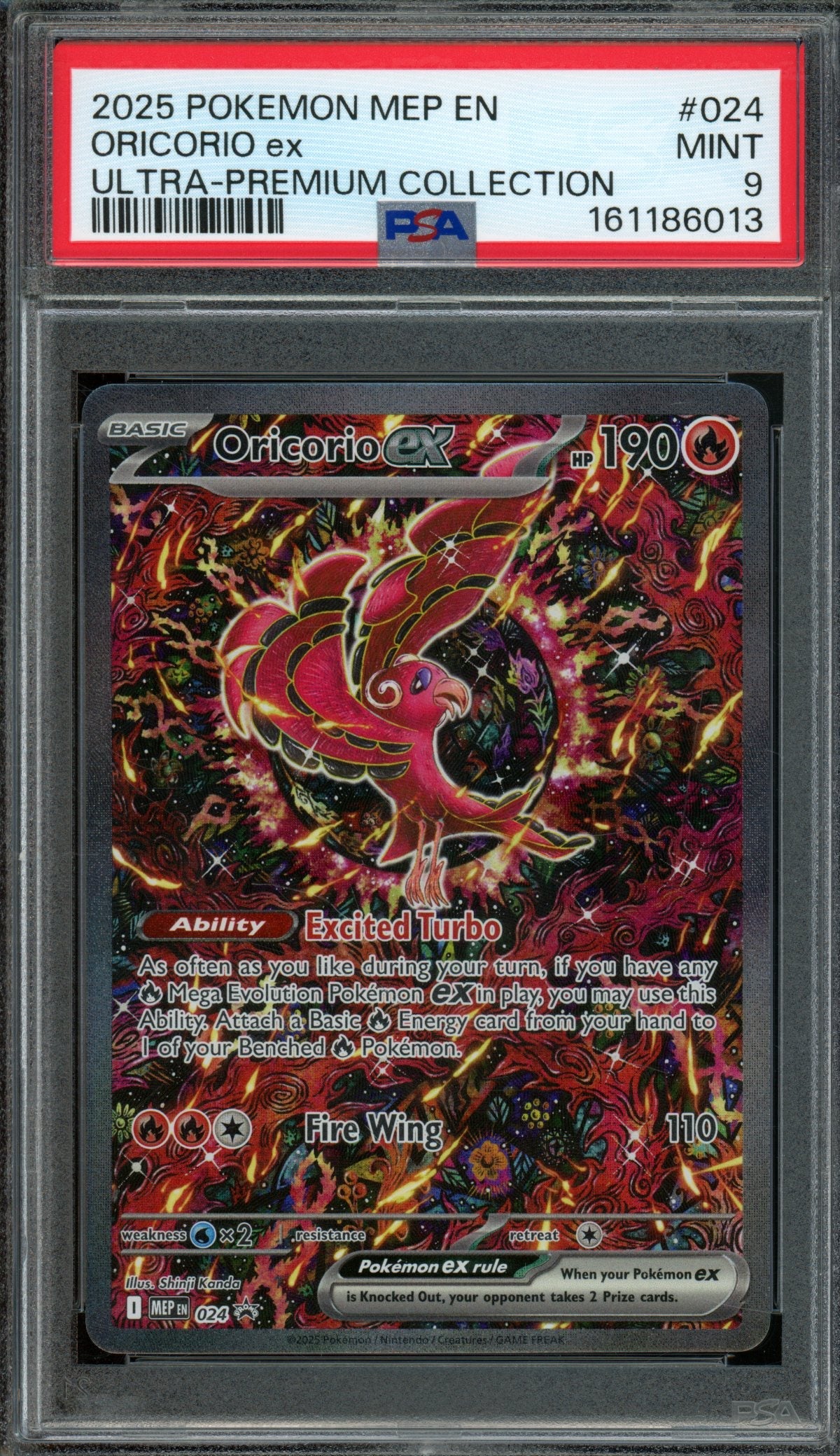 2025 Pokemon Mega Evolutions Oricorio EX UPC 024 Promo PSA 9