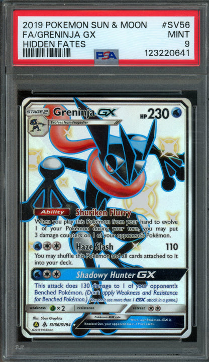 2019 Pokemon Hidden Fates Greninja GX SV56/SV94 PSA 9