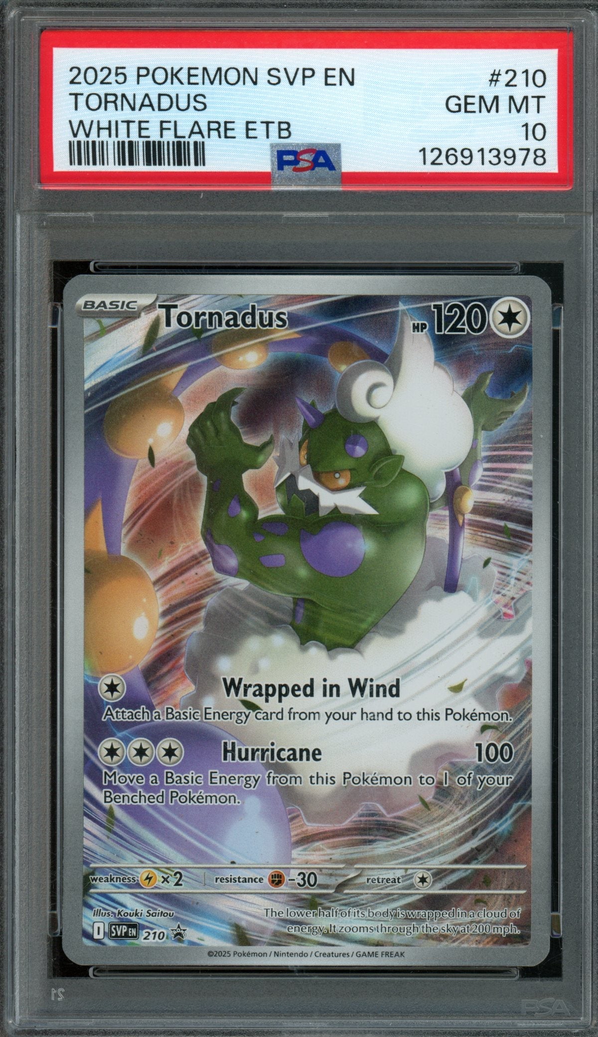 2025 Pokemon White Flare Tornadus 210 Promo PSA 10