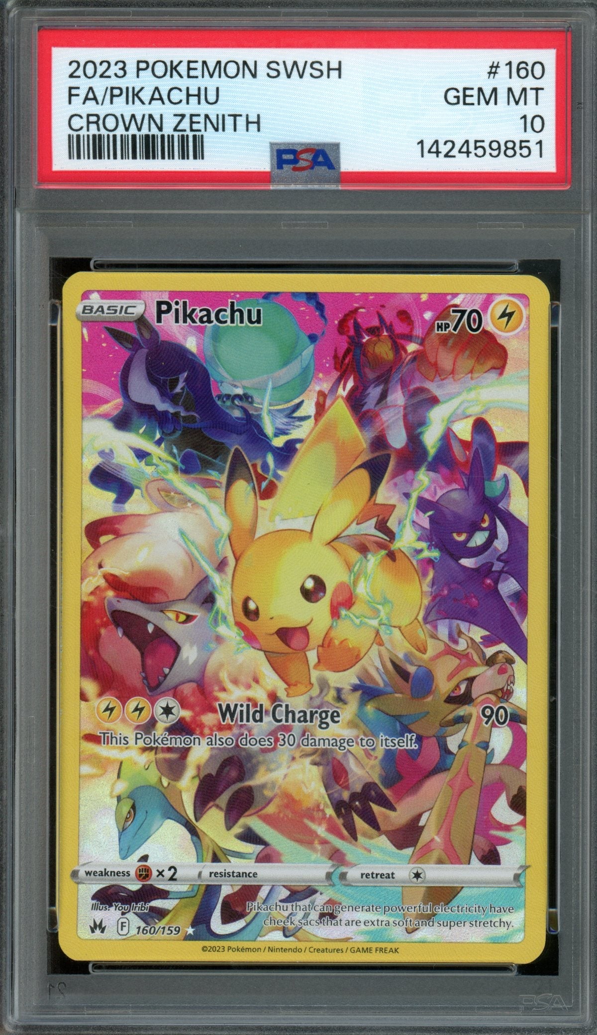 2023 Pokemon Crown Zenith Pikachu 160/159 PSA 10