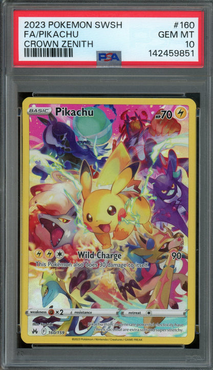 2023 Pokemon Crown Zenith Pikachu 160/159 PSA 10