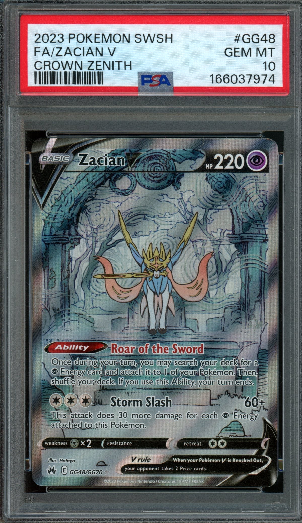 2023 Pokemon Crown Zenith Zacian V GG48/GG70 PSA 10