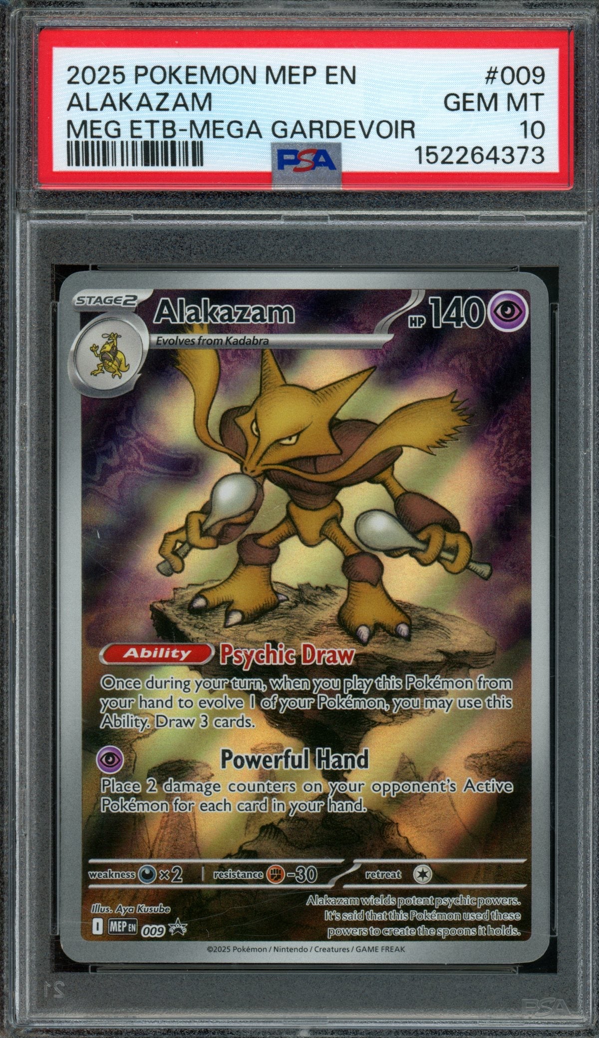 2025 Pokemon Mega Evolutions Alakazam 009 Promo PSA 10