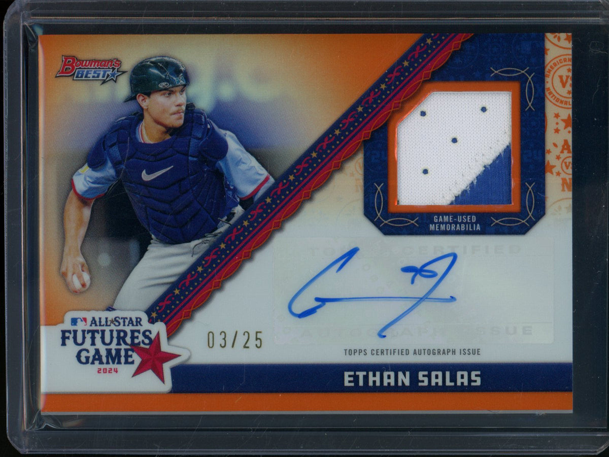 2024 Bowmans Best Ethan Salas All-Star Futures Game Orange Relic Auto /25 Padres
