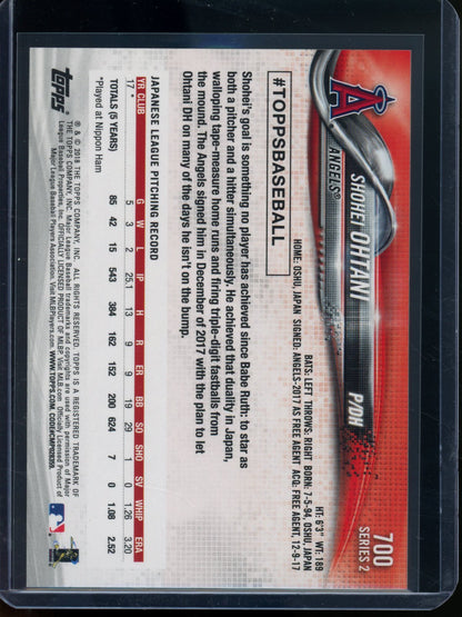 2018 Topps Flagship Shohei Ohtani Rookie RC #700 (A) - Trading Card Market