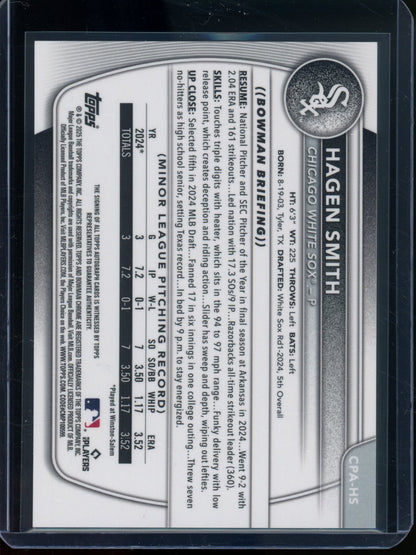 2025 Bowman Chrome Hagan Smith Autograph White Sox - Trading Card Market