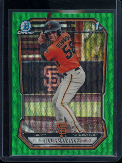 2026 Bowman Chrome Luis Hernandez 1st Green Wave Refractor /99 Giants