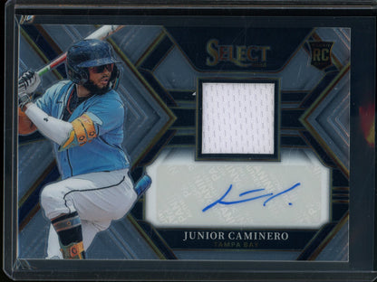 2023 Panini Select Junior Caminero Rookie RC Jersey Relic Autograph Rays