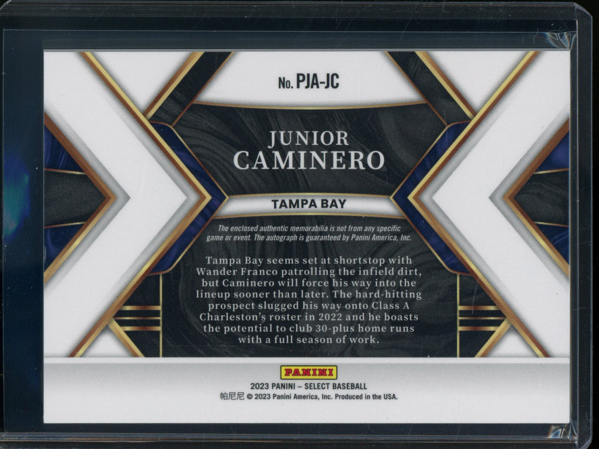 2023 Panini Select Junior Caminero Rookie RC Jersey Relic Autograph Rays