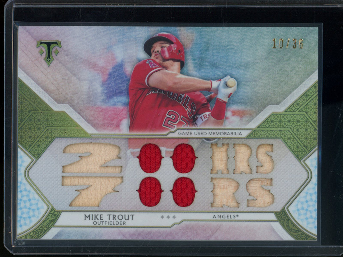 2018 Topps Triple Threads Mike Trout "200 HR's 700 R's" Relic /36 Angels