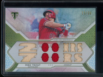 2018 Topps Triple Threads Mike Trout "200 HR's 700 R's" Relic /36 Angels
