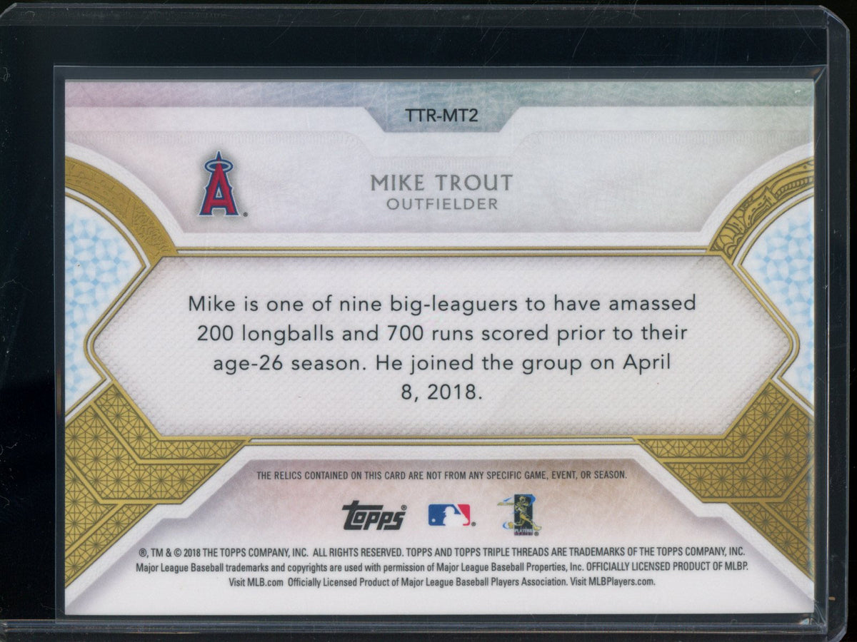 2018 Topps Triple Threads Mike Trout "200 HR's 700 R's" Relic /36 Angels