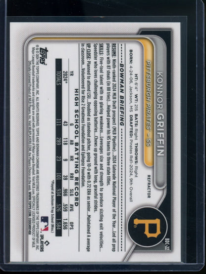 2024 Bowman Chrome Konnor Griffin 1st Refractor Pirates - Trading Card Market