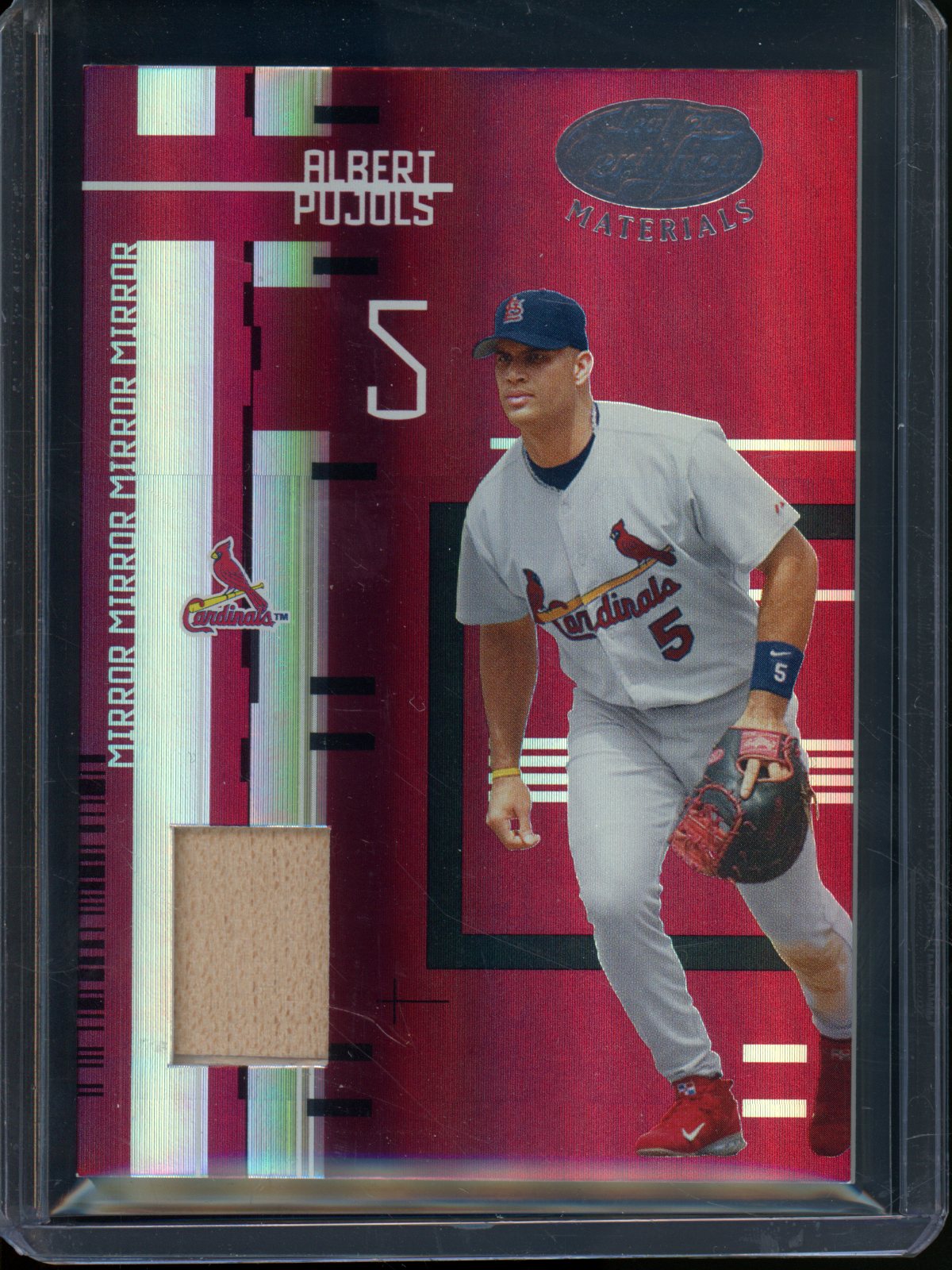 2005 Leaf Certified Albert Pujols Mirror Material Bat Relic /250 Cardinals