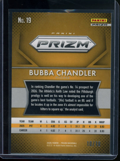 2026 Panini Prizm Bubba Chandler Rookie RC Gold /10 Pirates