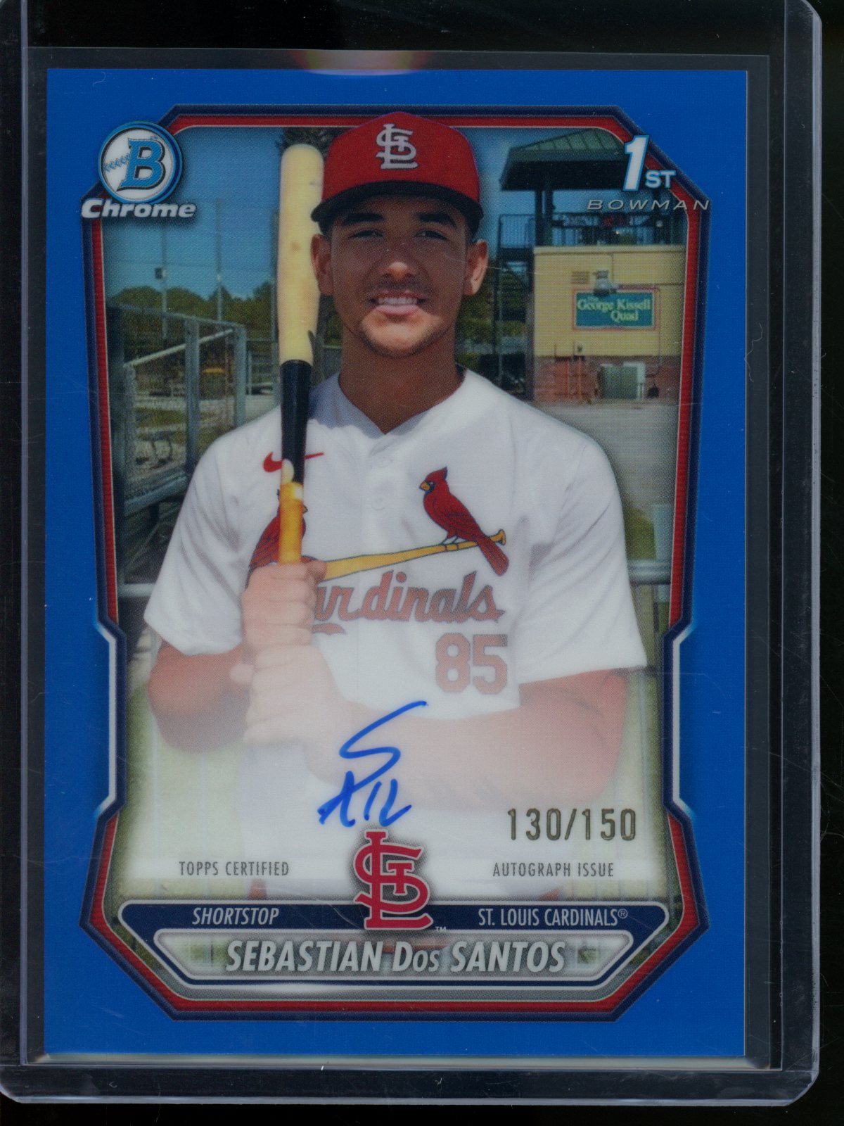2026 Bowman Chrome Sebastian Dos Santos 1st Blue Refractor Autograph /150 Cardinals