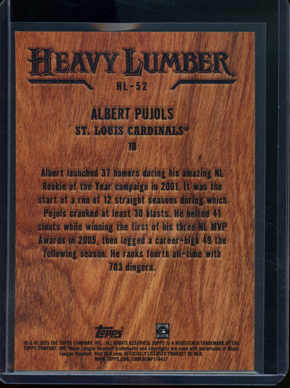 2025 Topps Flagship Albert Pujols Heavy Lumber SP Cardinals