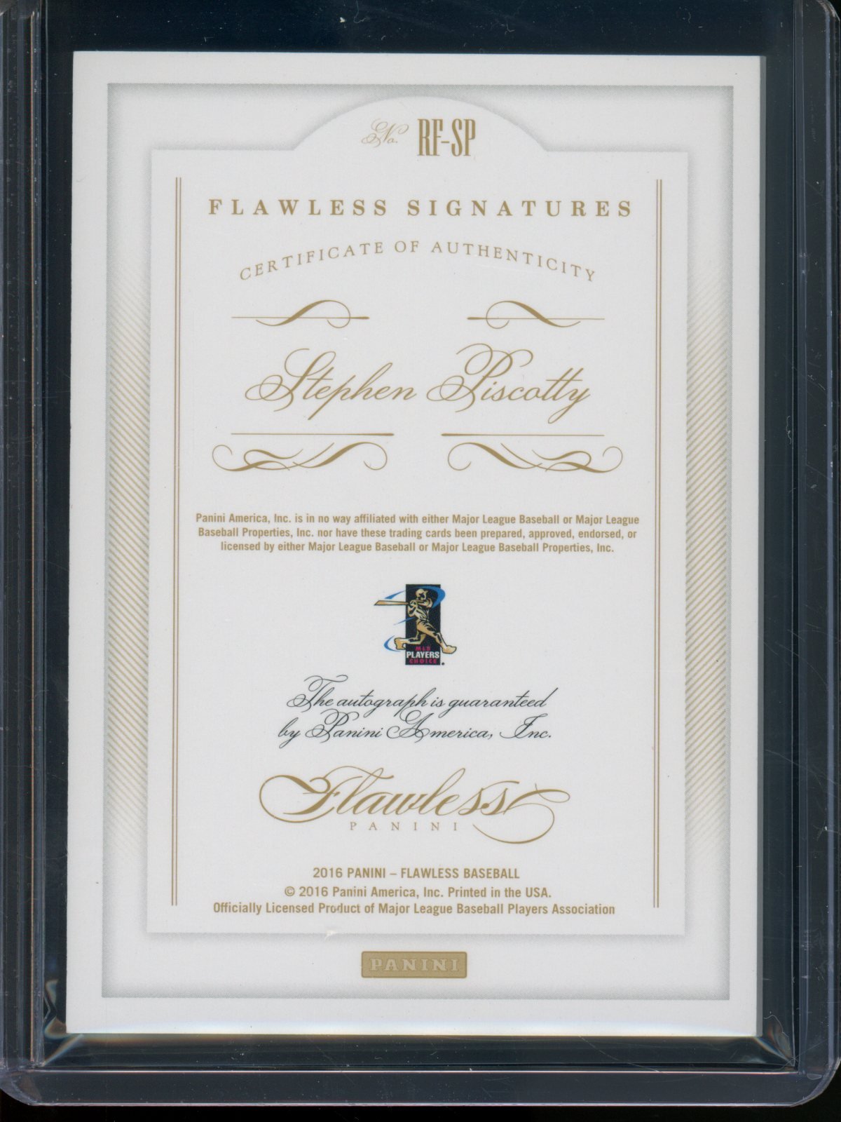2016 Panini Flawless Stephen Piscotty Rookie RC Autograph Ruby /20 Cardinals - Trading Card Market