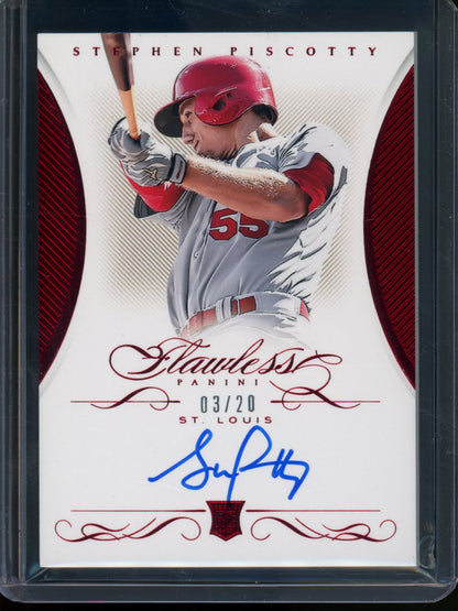 2016 Panini Flawless Stephen Piscotty Rookie RC Autograph Ruby /20 Cardinals - Trading Card Market