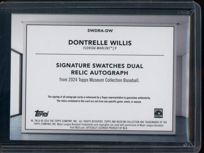 2024 Topps Museum Collection Dontrelle Willis Dual Relic Autograph /299 Marlins - Trading Card Market