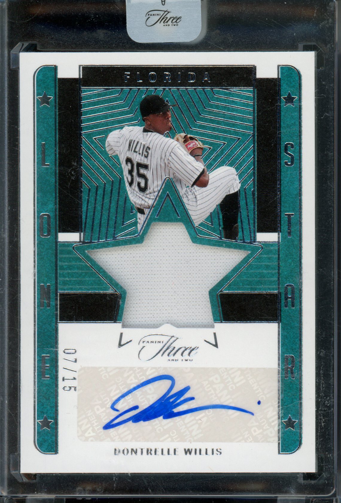 2023 Panini Three and Two Dontrelle Willis Lone Star Relic Autograph /15 Marlins