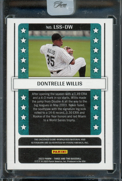 2023 Panini Three and Two Dontrelle Willis Lone Star Relic Autograph /15 Marlins