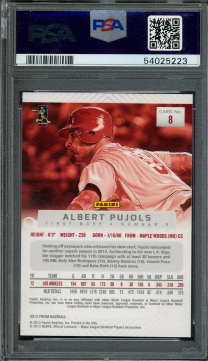 2012 Panini Prizm Albert Pujols #8 PSA 9 Angels