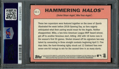 2018 Topps Heritage Shohei Ohtani / Mike Trout Combo #CC-1 PSA 10 Angels