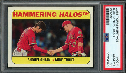 2018 Topps Heritage Shohei Ohtani / Mike Trout Combo #CC-1 PSA 10 Angels