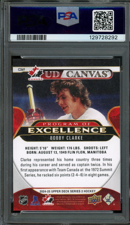 2024/25 Upper Deck Series 2 Bobby Clarke UD Canvas Excellence PSA 10 Canada