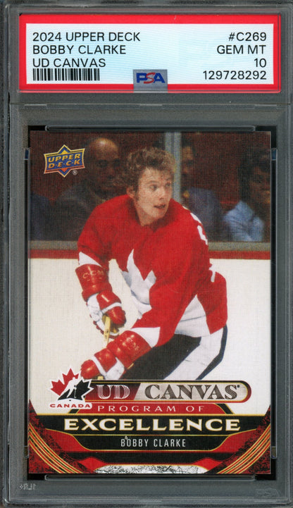 2024/25 Upper Deck Series 2 Bobby Clarke UD Canvas Excellence PSA 10 Canada