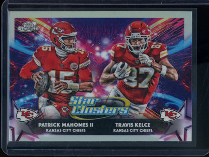 2025 Topps Chrome Cosmic Patrick Mahomes / Travis Kelce Star Clusters Chiefs
