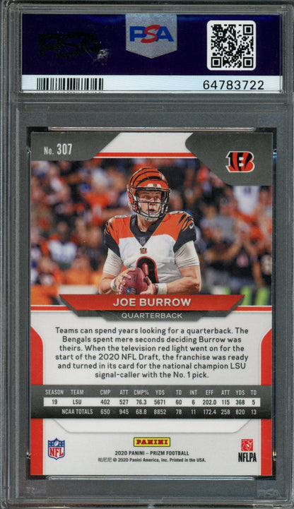 2020 Panini Prizm Joe Burrow Rookie RC PSA 10 Bengals