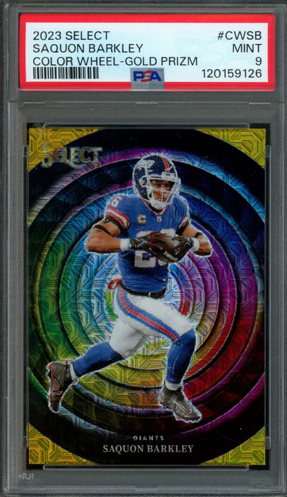 2023 Panini Select Saquon Barkley Color Wheel Gold #CWSB PSA 9 Giants