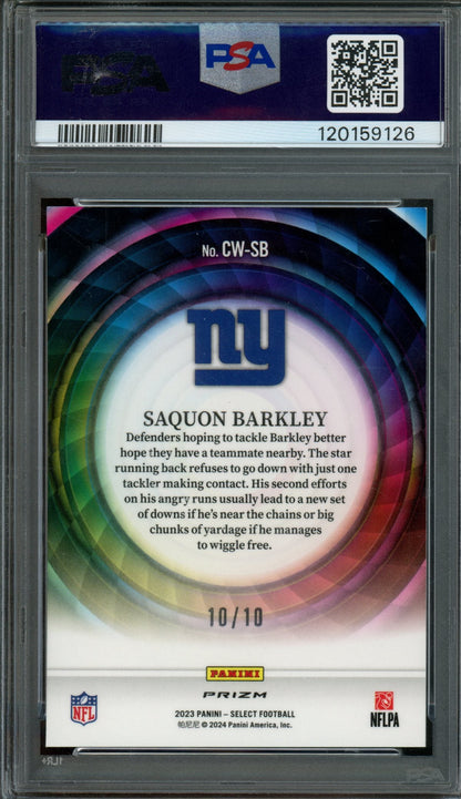 2023 Panini Select Saquon Barkley Color Wheel Gold #CWSB PSA 9 Giants
